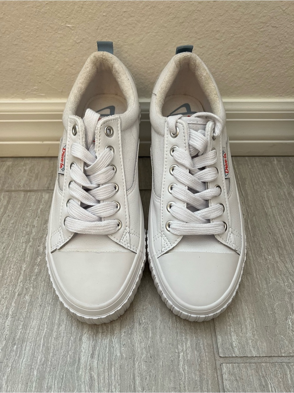 Superga White Low-Top Lace-Up Sneakers